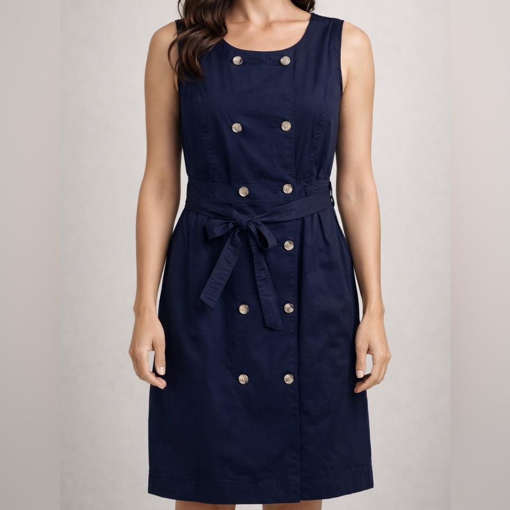 JCrew Navy Sleeveless Trench Dress
